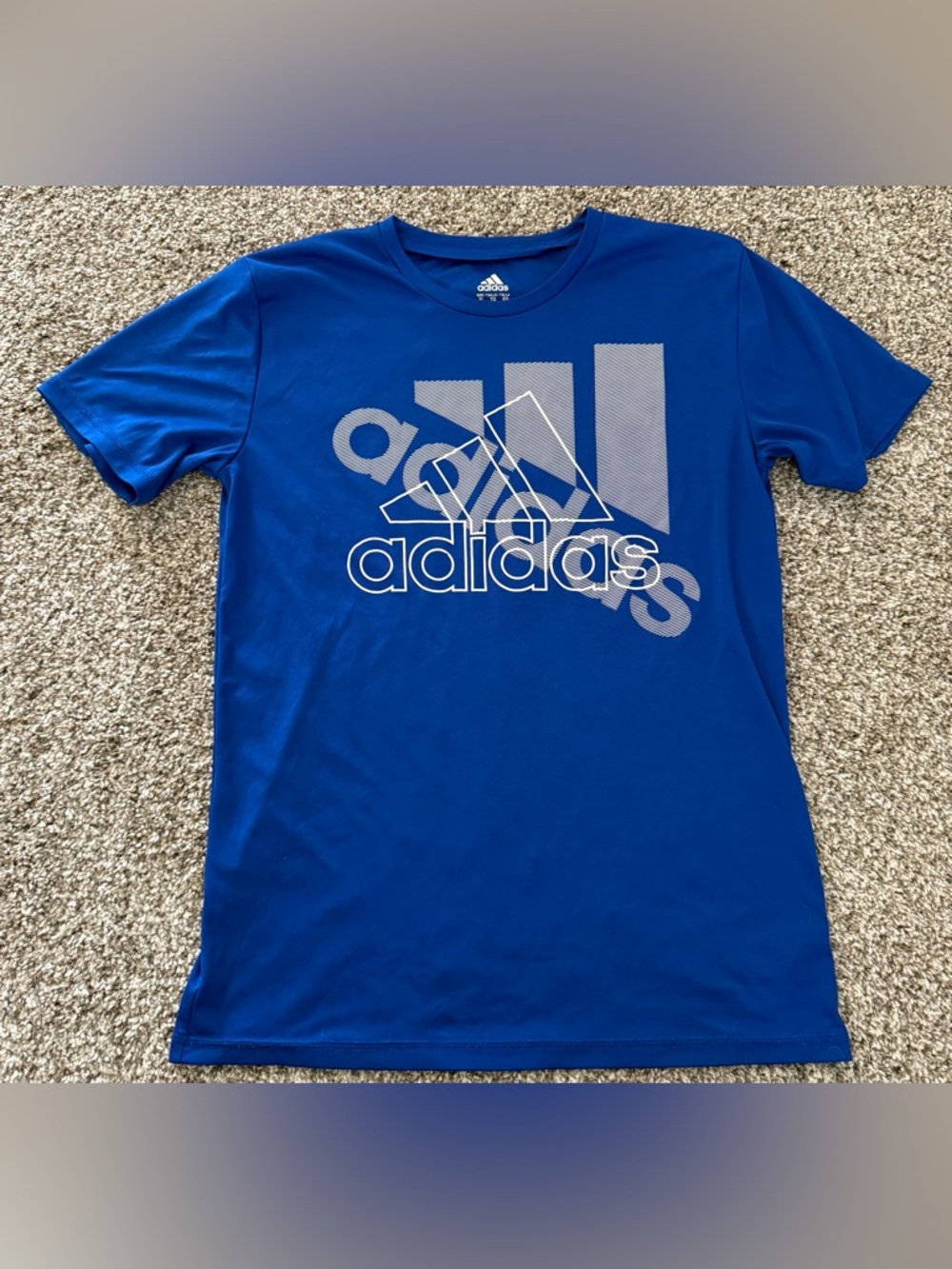 Boys Adidas Dri Fit Shirt ~ Blue Size XL 18/20